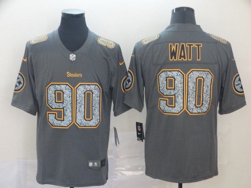 Men's Pittsburgh Steelers T.J. Watt #90 Gray Jersey